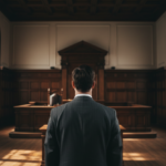 lawyers back facing judge